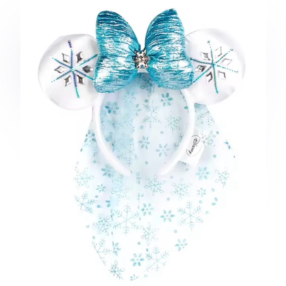 Themed Frozen Snowflake Ears with Blue Bow